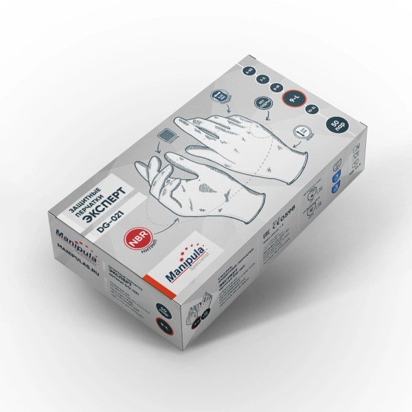 фото перчатки manipula specialist® эксперт (нитрил 0,08 мм, упак. 50пар), dg-021